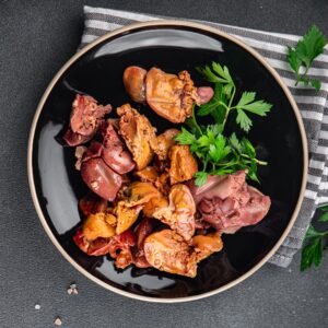 chicken liver cooking chicken offal meat meal food snack on the table copy space food background